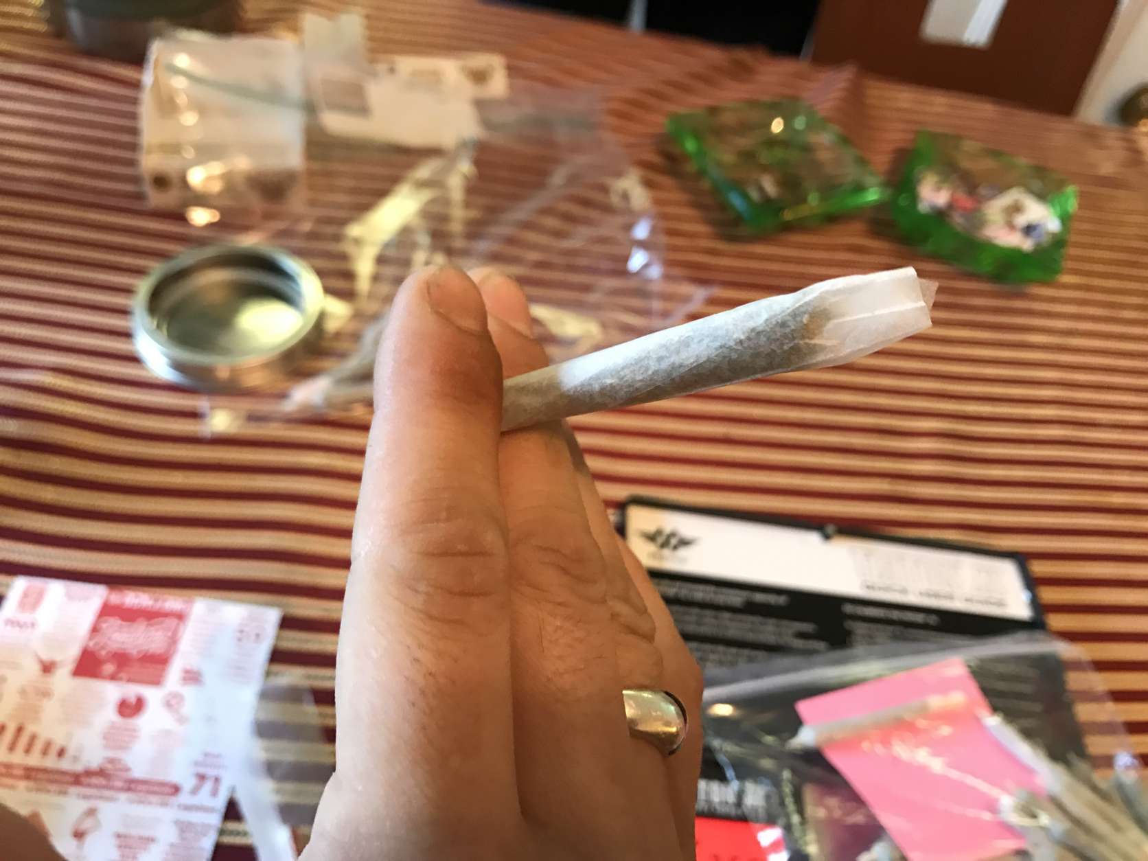 It is legal to possess up to 2 ounces of pot, for smoking in your own home in D.C., but illegal to smoke in public. (Approximately 5000 joints have been rolled, and will be given away on Inauguration Day in D.C. (WTOP/Neal Augenstein)