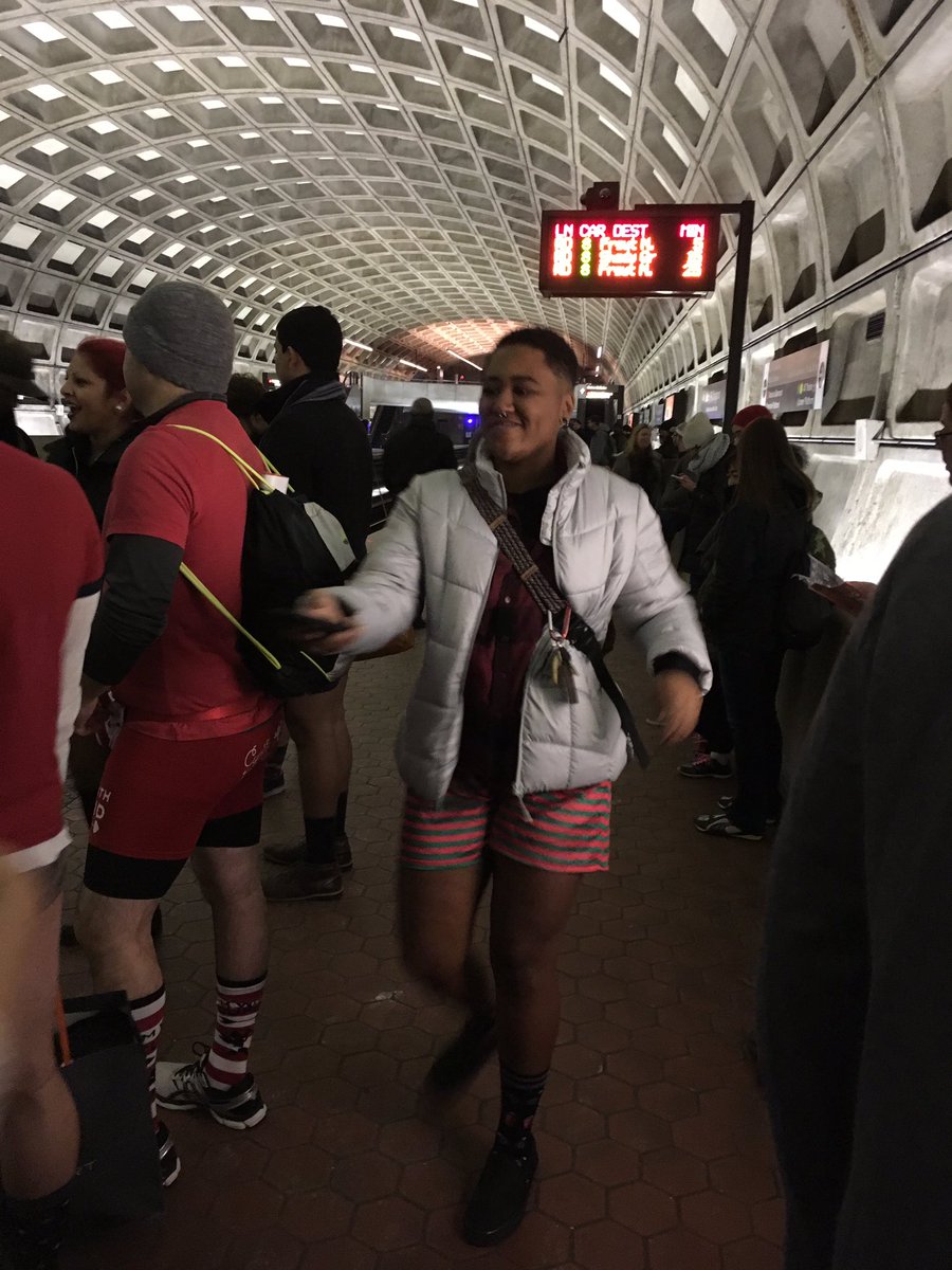 It was pretty cold outside, but not inside the Metro station on Jan. 8, 2017, the day of the No Pants Metro ride. (WTOP/Liz Anderson)