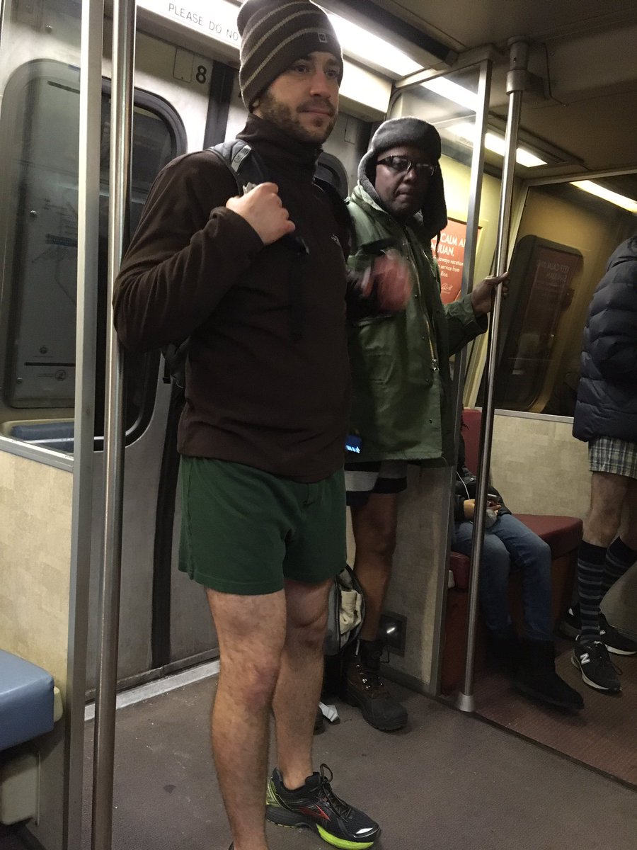 The Metro car was a warm treat for participants of this year's No Pants Metro ride. (WTOP/Liz Anderson)