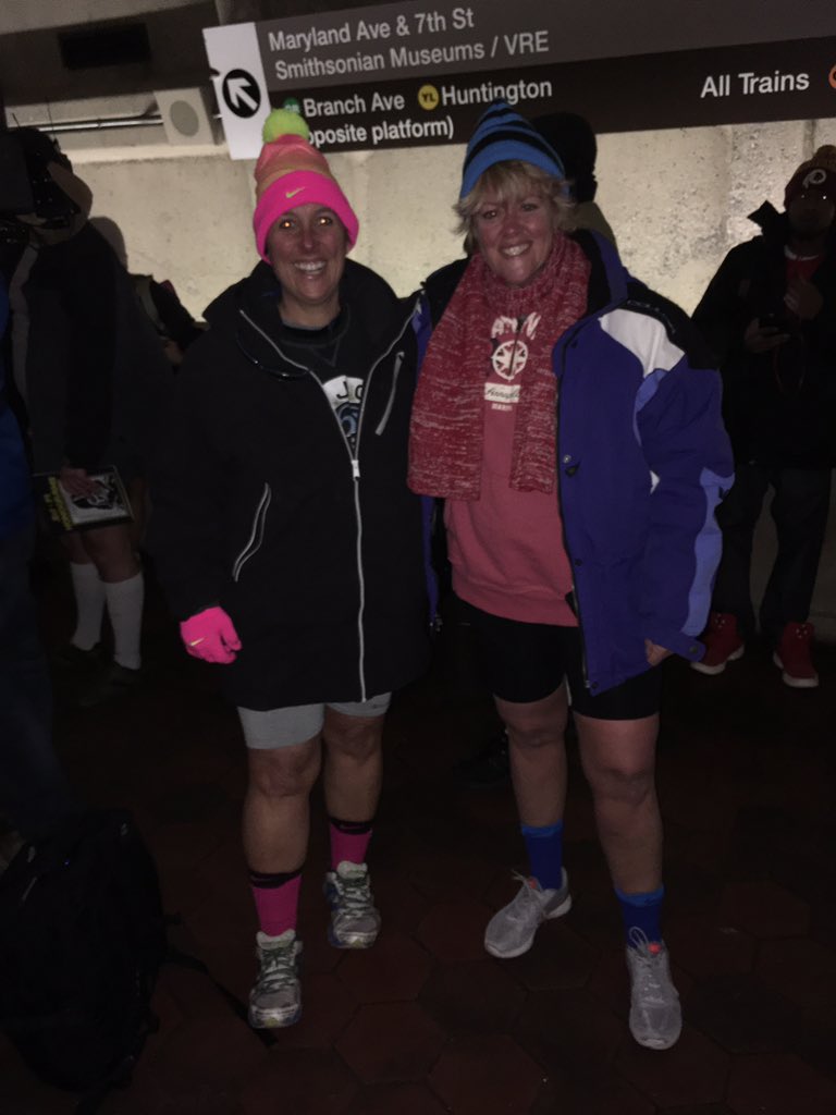 These ladies say they were willing to drop their bottoms for this year's No Pants Metro ride. (WTOP/Liz Anderson)