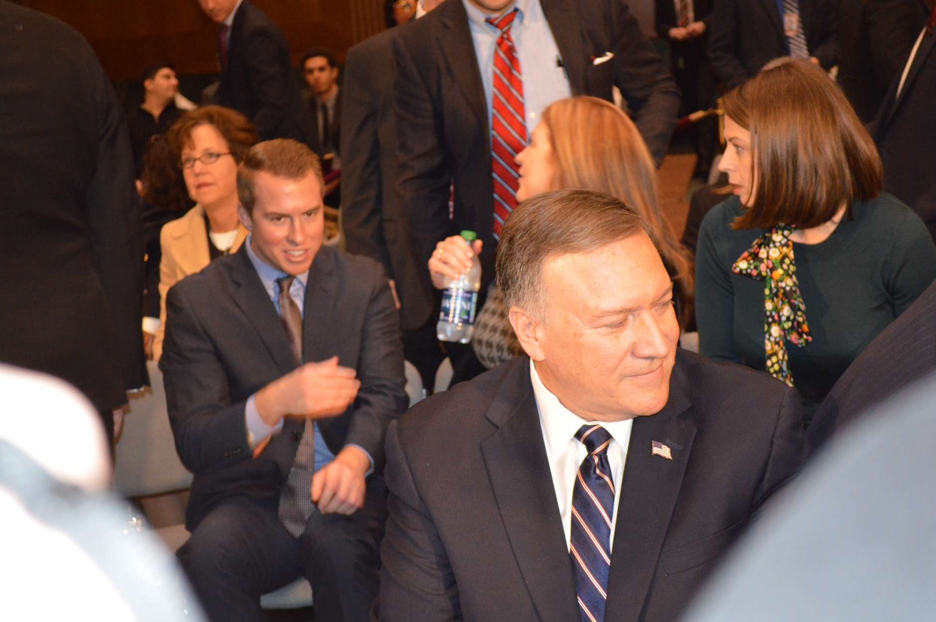 A crush of reporters were in attendance for Mike Pompeo's hearing Thursday. (WTOP/J.J. Green)