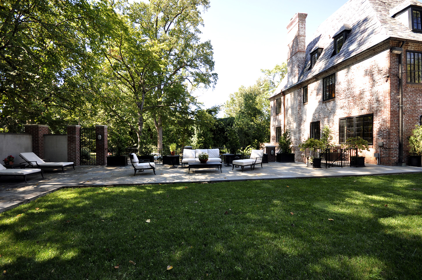 The rear garden in the Obamas' new house, in the Kalorama area of Northwest D.C. The garage fits two cars; the parking pad, six more. (Courtesy McFadden Group)