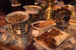The appetizer table is well stocked to ball goers don't go hungry. (WTOP/Michelle Basch)