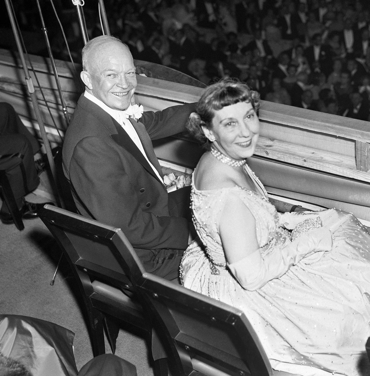 President Dwight Eisenhower and first lady Mamie at inaugural ball 1957. (AP)
