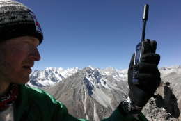 Va.-based adventurer Sean Burch used his push-to-talk device to help him claim world record climbs in Nepal. (Courtesy Sean Burch)