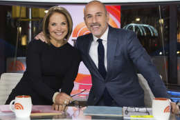 In this photo provided by NBC, Katie Couric, left, joins Matt Lauer on NBC News' TODAY show Monday, Jan. 2, 2017, in New York. Couric returned to the co-anchor chair for the first time in more than a decade Monday. She made cameo appearances on the show in recent years, but Monday was her first time as a guest co-anchor. (Nathan Congleton/NBC News' TODAY via AP)