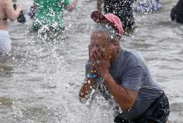 Despite the biting cold, swimmers splashed their way into the Chesapeake to raise money for Special Olympics Maryland. (Courtesy Steve Ruark for Special Olympics Maryland)