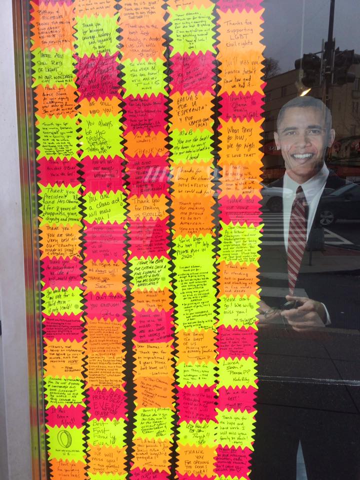 The notes contain heartfelt words of gratitude from customers to President Barack Obama and his family. (Courtesy Wake Up Little Suzie)