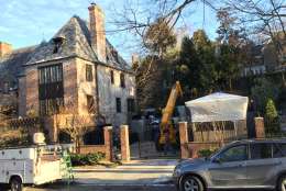 On Monday, construction work continued inside and out of the home the Obamas will call home in a few weeks. (WTOP/Kristi King)
