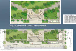 This slide depicts the change in location of the "Young Eisenhower" statue. (Courtesy National Capital Planning Commission)