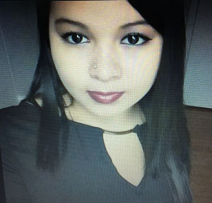 Angelica Ivania Barahona-Rivas, 18, was reported missing Saturday. She is described as 5 feet 3 inches tall and about 150 pounds. At the time she left work, she was wearing a tan shirt, a tan skirt, a gray jacket, black boots and carrying a pink purse. (Courtesy Montgomery County police)