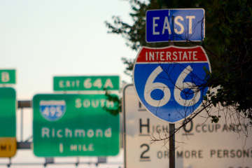 Interstate 66 sign near the Capital Beltway in Fairfax County in this WTOP file photo. (WTOP File Photo/Dave Dildine)