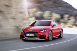 Audi TT-RS, $60,000 (est.)
Bringing supercar speed to the sports car market is the wildly popular follow-up to the TT-RS. With 400 horsepower from a widely acclaimed, new five-cylinder, the TT-RS corners at an extreme 1.2 g-forces and accelerates from 0 to 62 mph in only 3.7 seconds.