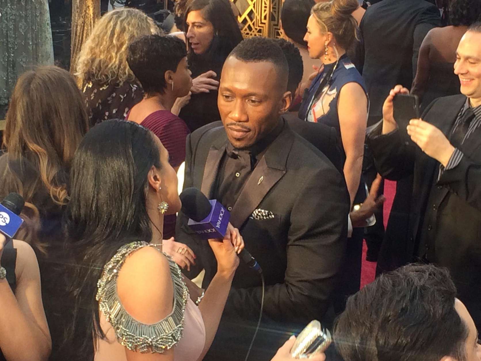 Mahershala Ali just moments before winning Best Supporting Actor. (WTOP/Jason Fraley)