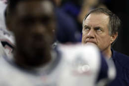 New England Patriots head coach Bill Belichick looks up before the NFL Super Bowl 51 football game against the Atlanta Falcons Sunday, Feb. 5, 2017, in Houston. (AP Photo/Matt Slocum)