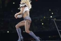 Lady Gaga performs during the halftime show of the NFL Super Bowl 51 football game between the Atlanta Falcons and the New England Patriots Sunday, Feb. 5, 2017, in Houston. (AP Photo/David J. Phillip)