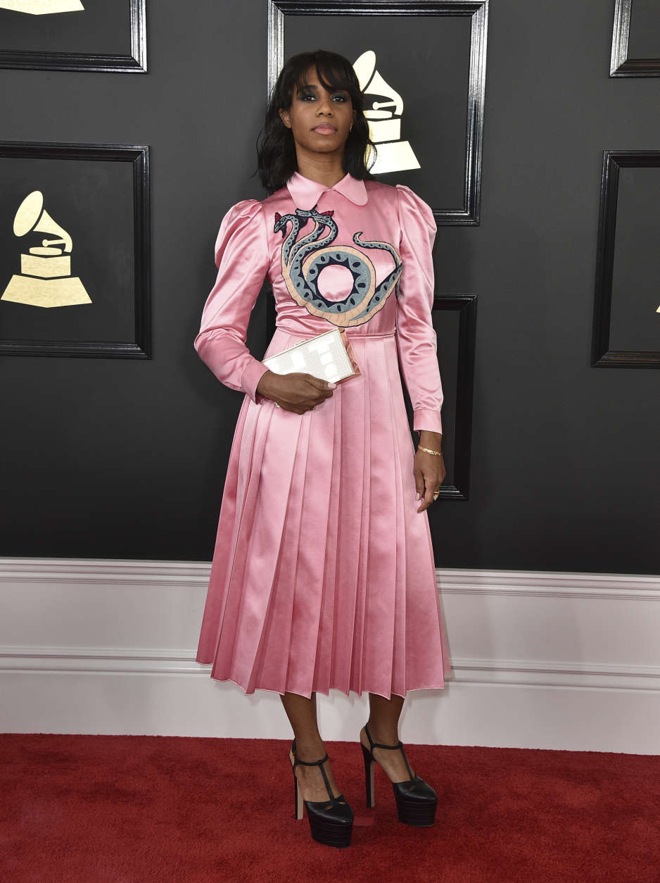 Santigold arrives at the 59th annual Grammy Awards at the Staples Center on Sunday, Feb. 12, 2017, in Los Angeles. (Photo by Jordan Strauss/Invision/AP)