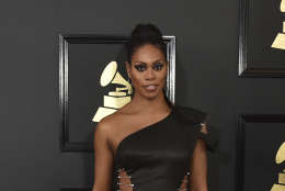 Laverne Cox arrives at the 59th annual Grammy Awards at the Staples Center on Sunday, Feb. 12, 2017, in Los Angeles. (Photo by Jordan Strauss/Invision/AP)