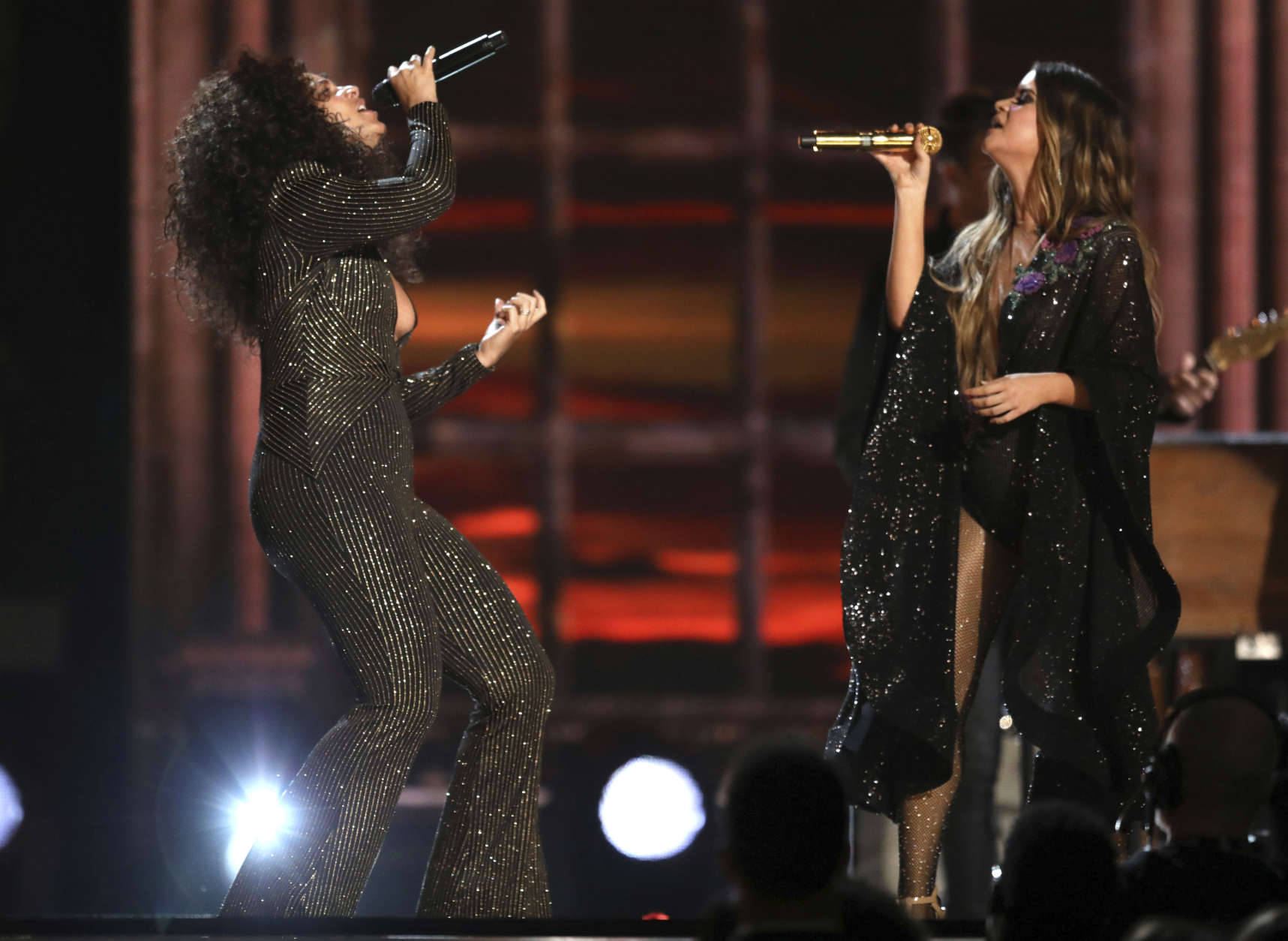 Alicia Keys, left, and Maren Morris perform "Once" at the 59th annual Grammy Awards on Sunday, Feb. 12, 2017, in Los Angeles. (Photo by Matt Sayles/Invision/AP)