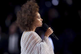 Solange introduces a performance at the 59th annual Grammy Awards on Sunday, Feb. 12, 2017, in Los Angeles. (Photo by Matt Sayles/Invision/AP)