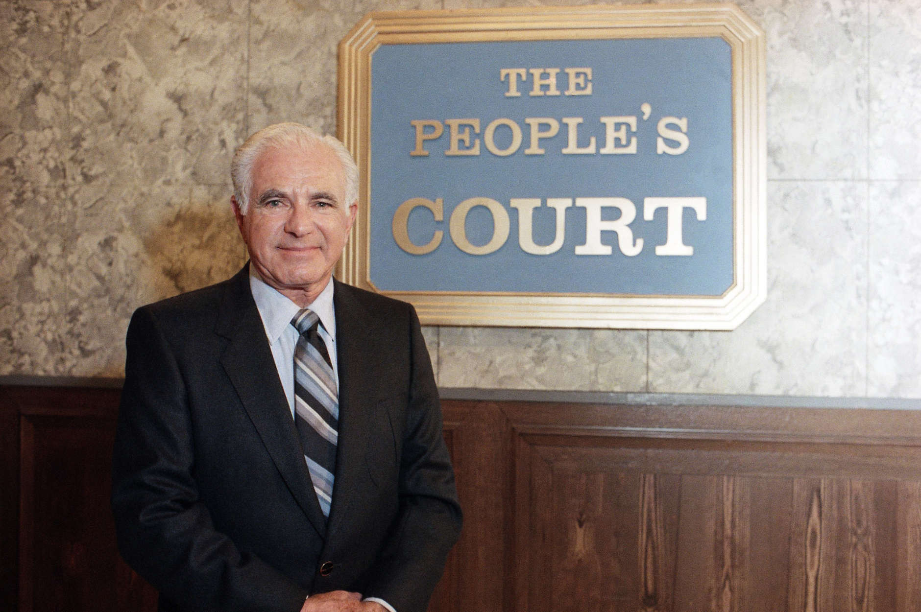 Joseph Wapner, star of television show "People's Court" on Oct. 22, 1986. A family member says Joseph Wapner, who presided over “The People’s Court” with steady force during the heyday of the reality courtroom show, died Feb. 26, 2017. He was 97.  (AP Photo/Galbraith)