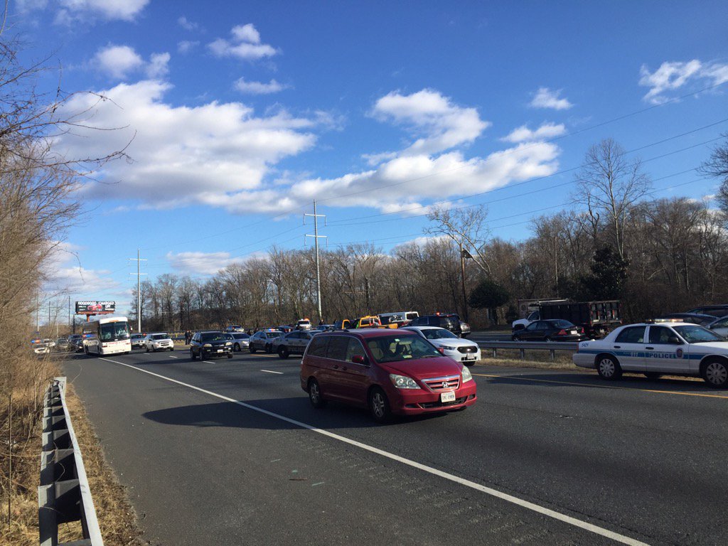 Here's a look at U.S. 50, which is closed in the eastbound lanes, after a shooting investigation Thursday afternoon. (WTOP/Rob Woodfork)