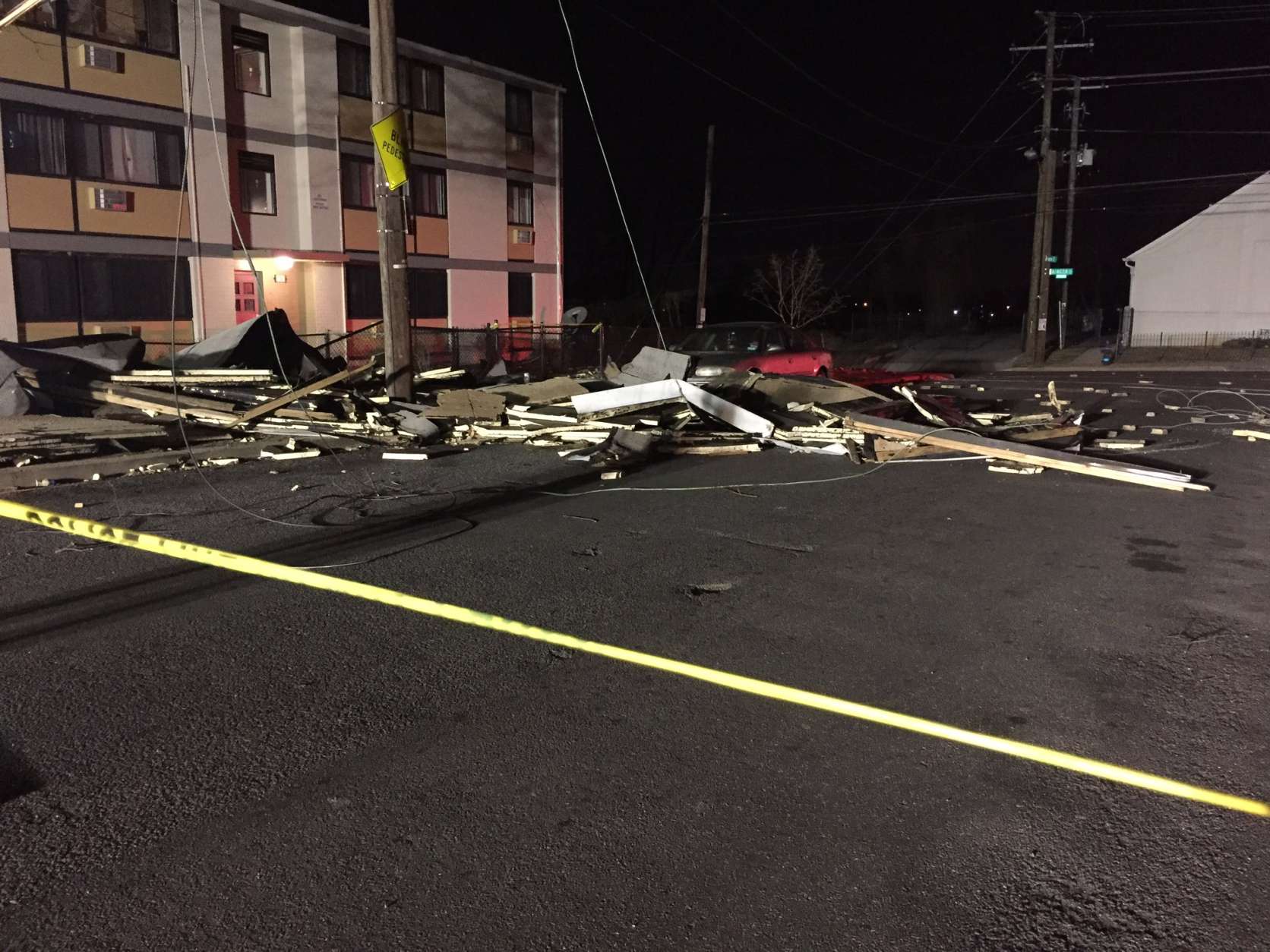 The scene on Bruce Place SE that D.C. Fire and EMS responded to shortly after midnight Sunday. (Courtesy D.C. Fire and EMS)