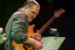 Guitarist Chuck Loeb of the All Stars Band of U.S., performs during a jazz concert in Kiev, Ukraine, late Saturday, Jan. 26, 2008. (AP Photo/Efrem Lukatsky)