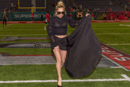 HOUSTON, TX - FEBRUARY 05:  Lady Gaga poses on the field before Super Bowl LI at NRG Stadium on February 5, 2017 in Houston, Texas.  (Photo by Christopher Polk/Getty Images)