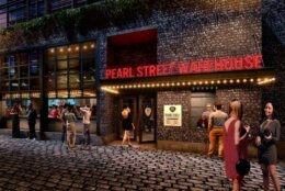 Front of the Pearl Street Warehouse music venue in Washington