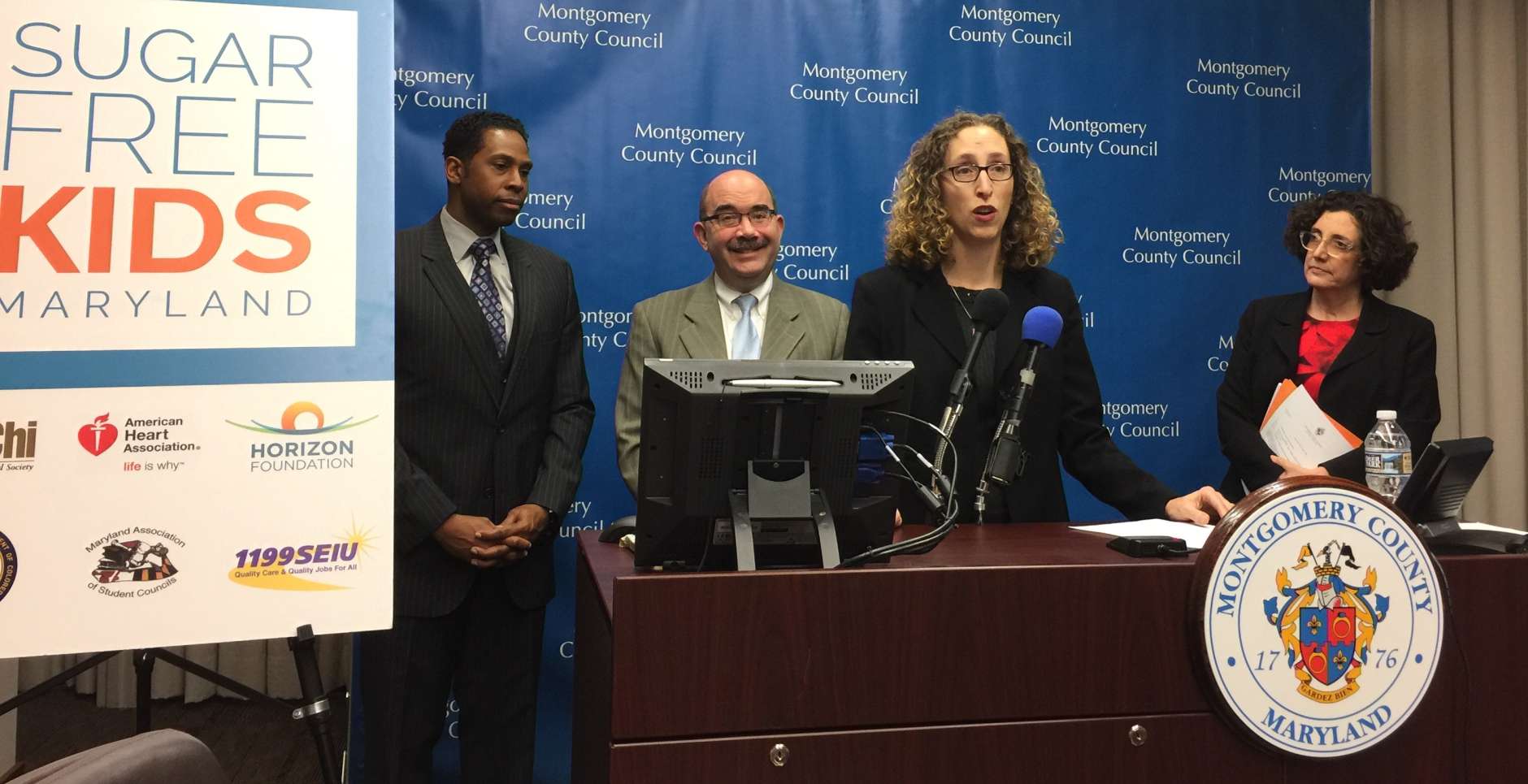 At a news conference Tuesday proposing new vending machine rules for snacks sold on Montgomery County property, Lindsey Parsons of Real Food For Kids - Montgomery said the issue is also being examined by the county schools' wellness committee. (WTOP/Kristi King)