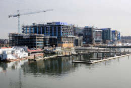 Construction continues on the new buildings that are part of The Wharf project along the Southwest Waterfront in this February 2017 file photo. (WTOP/Dave Dildine)