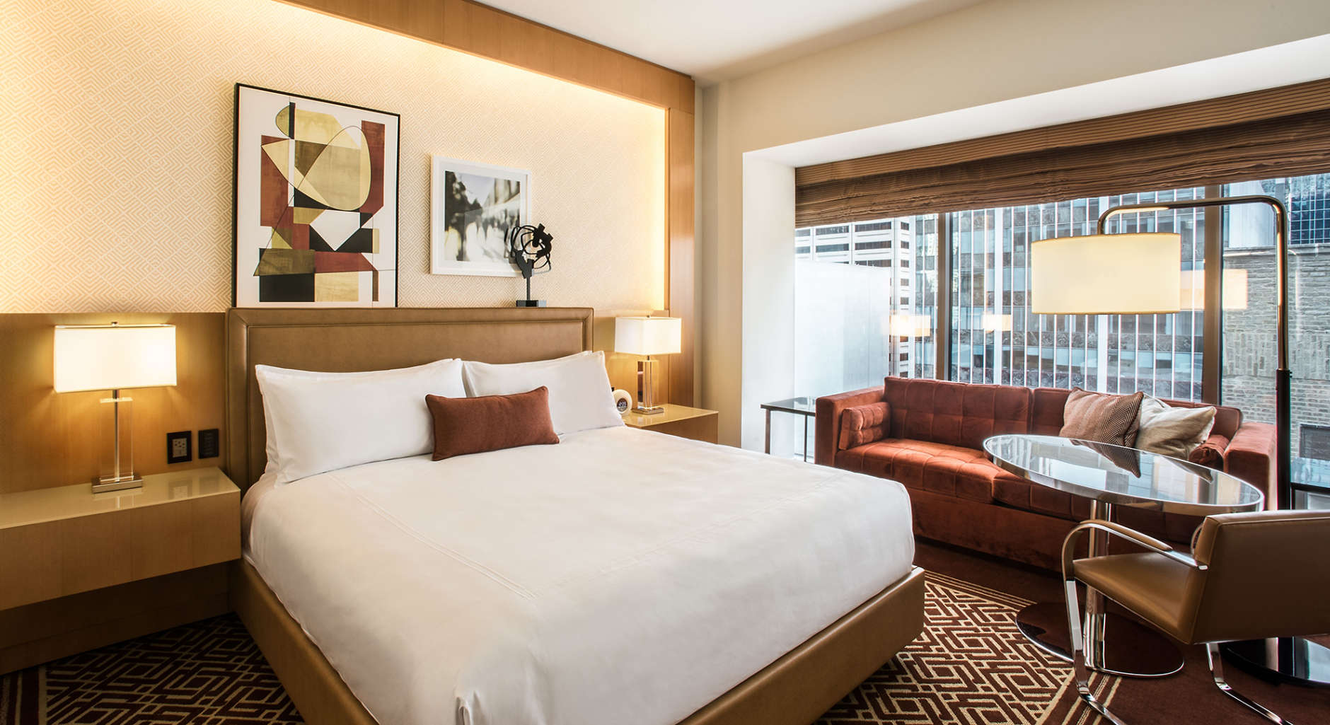 The Conrad Chicago has pillow options including a "Coild and Flu Pillow" infused with eucalyptus, tea tree, bergamot and sandalwood. (Courtesy The Conrad Chicago)