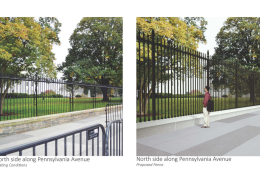 This photo compared with the mock-up of the new fence also clearly shows the five foot difference in height. (Courtesy National Capital Planning Commission)