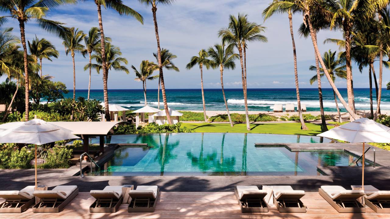 2. With seven swimming pools, a 28,000-square-foot spa and an epic beachfront location on the Kohala Coast, the Four Seasons Resort Hualalai is the No. 1 Best Hotel in Hawaii. (Don Riddle/Four Seasons Resort Hualalai)