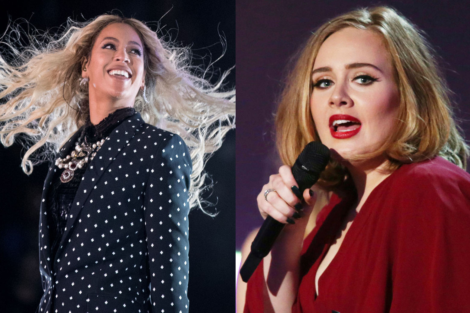 Beyoncé and Adele are leading contenders for Album of the Year heading into the Grammys. (WTOP collage via AP)