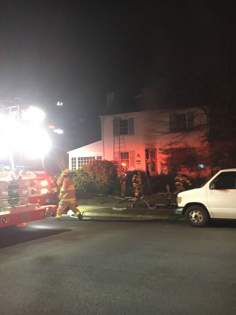 Arlington County firefighters responded to a two-alarm house fire on the 2600 block of South Grand Street around 10 p.m. (Courtesy Arlington County Fire)