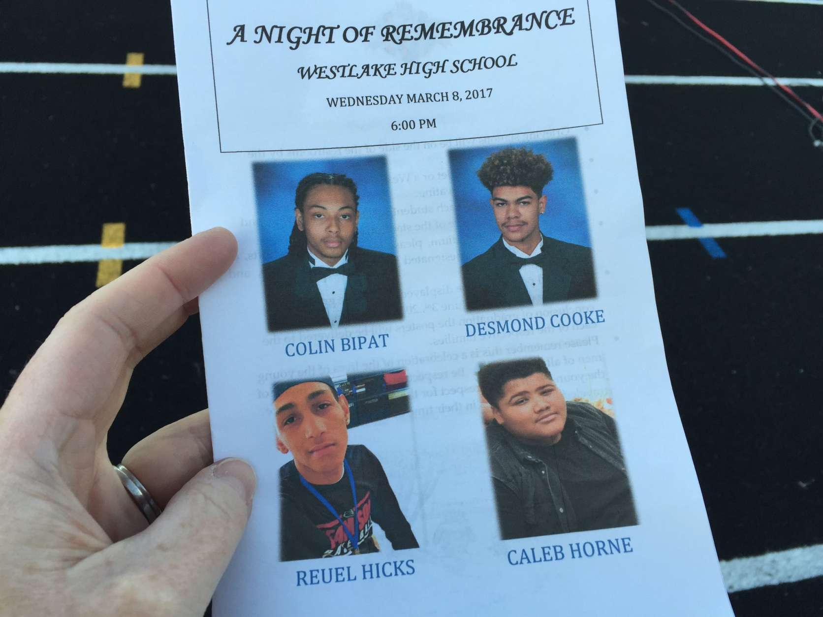 Four seniors from Westlake High School have passed away since July. They were remembered Wednesday. (WTOP/Michelle Basch)