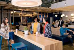 Capital One’s newest retail concept, the Capital One Café, a coffee bar and a banking center, all rolled into one. (Courtesy Capital One)