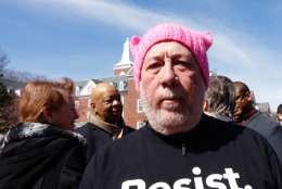 Bob Jones, of Annapolis, at a rally in front of the governor's mansion in Annapolis on Monday. (WTOP/Kate Ryan)