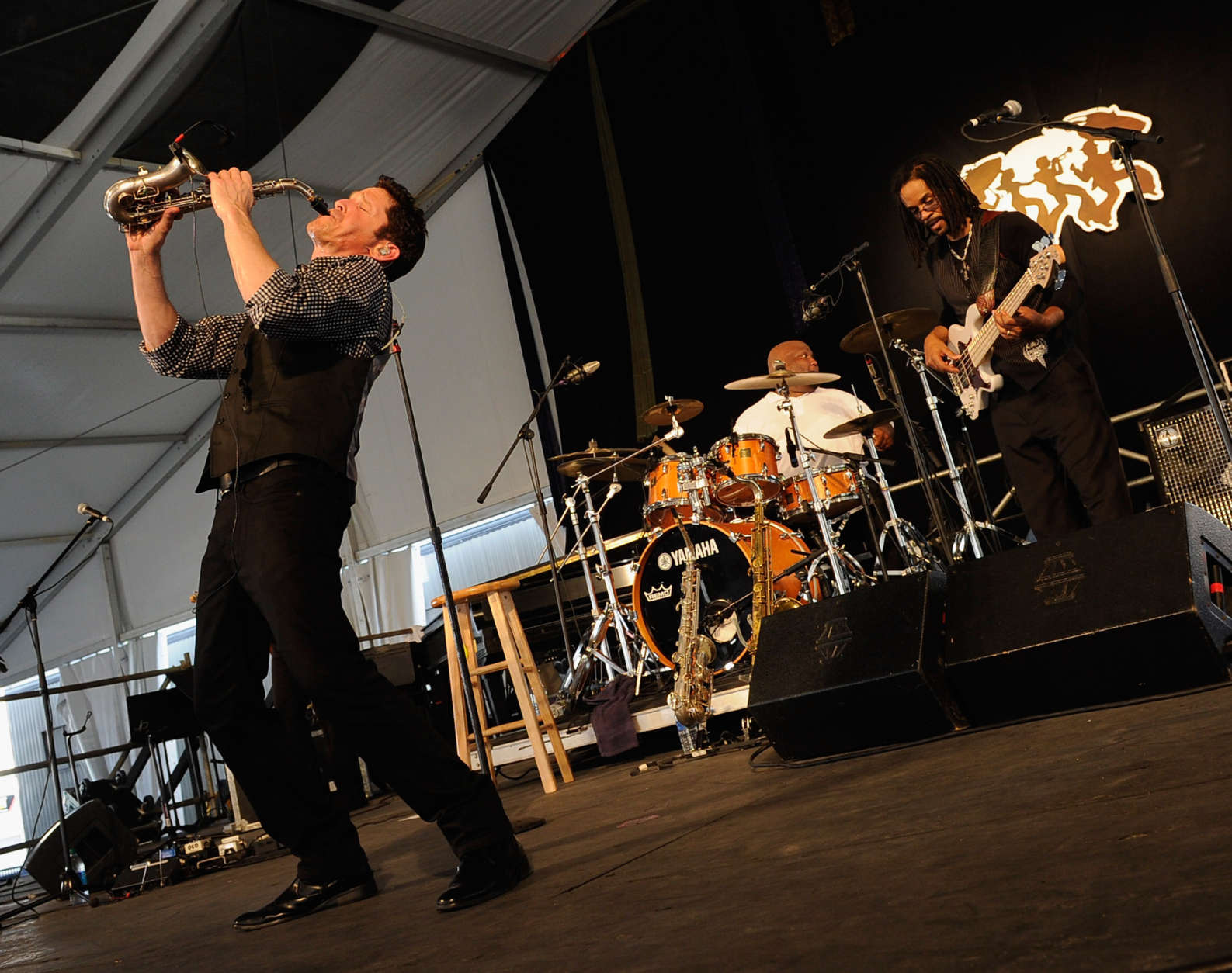 NEW ORLEANS, LA - APRIL 28:  Dave Koz performs during the 2012 New Orleans Jazz &amp; Heritage Festival Day 2 at the Fair Grounds Race Course on April 28, 2012 in New Orleans, Louisiana.  (Photo by Rick Diamond/Getty Images)
