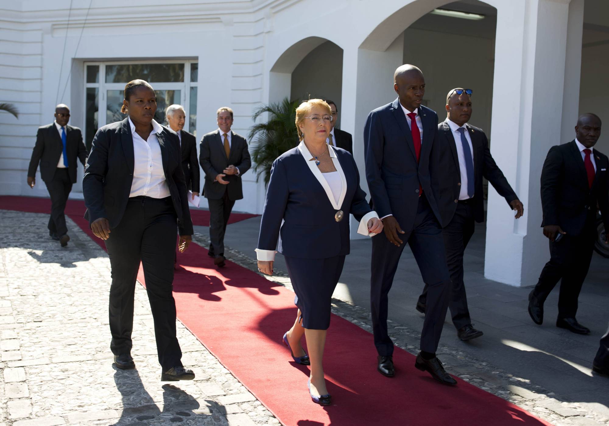 Chile leader visits Haiti as UN prepares for troop pullout