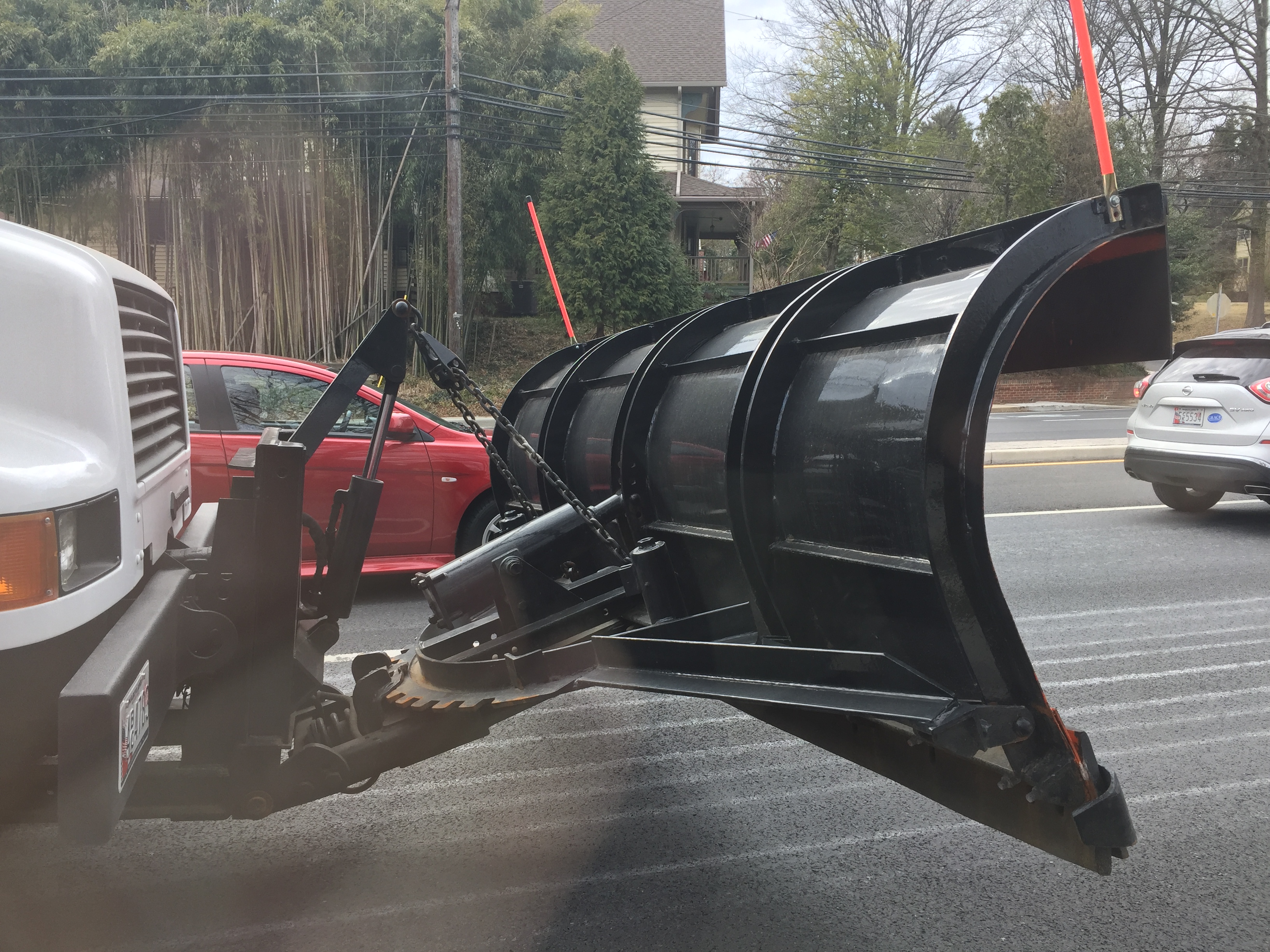 Throughout the D.C. region, salt trucks spent Monday pretreating the roads. (WTOP/Rich Johnson)