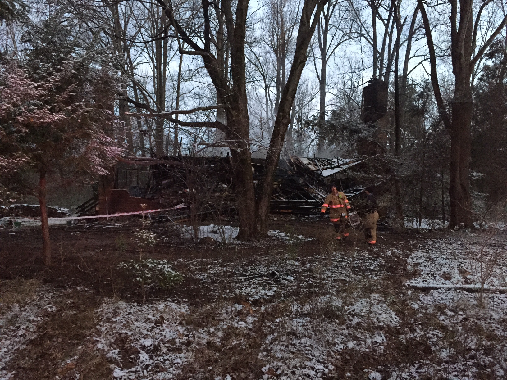 Investigators will spend Friday morning seeking both the cause of the Rockville fire and the home's occupant. (WTOP/Dennis Foley)