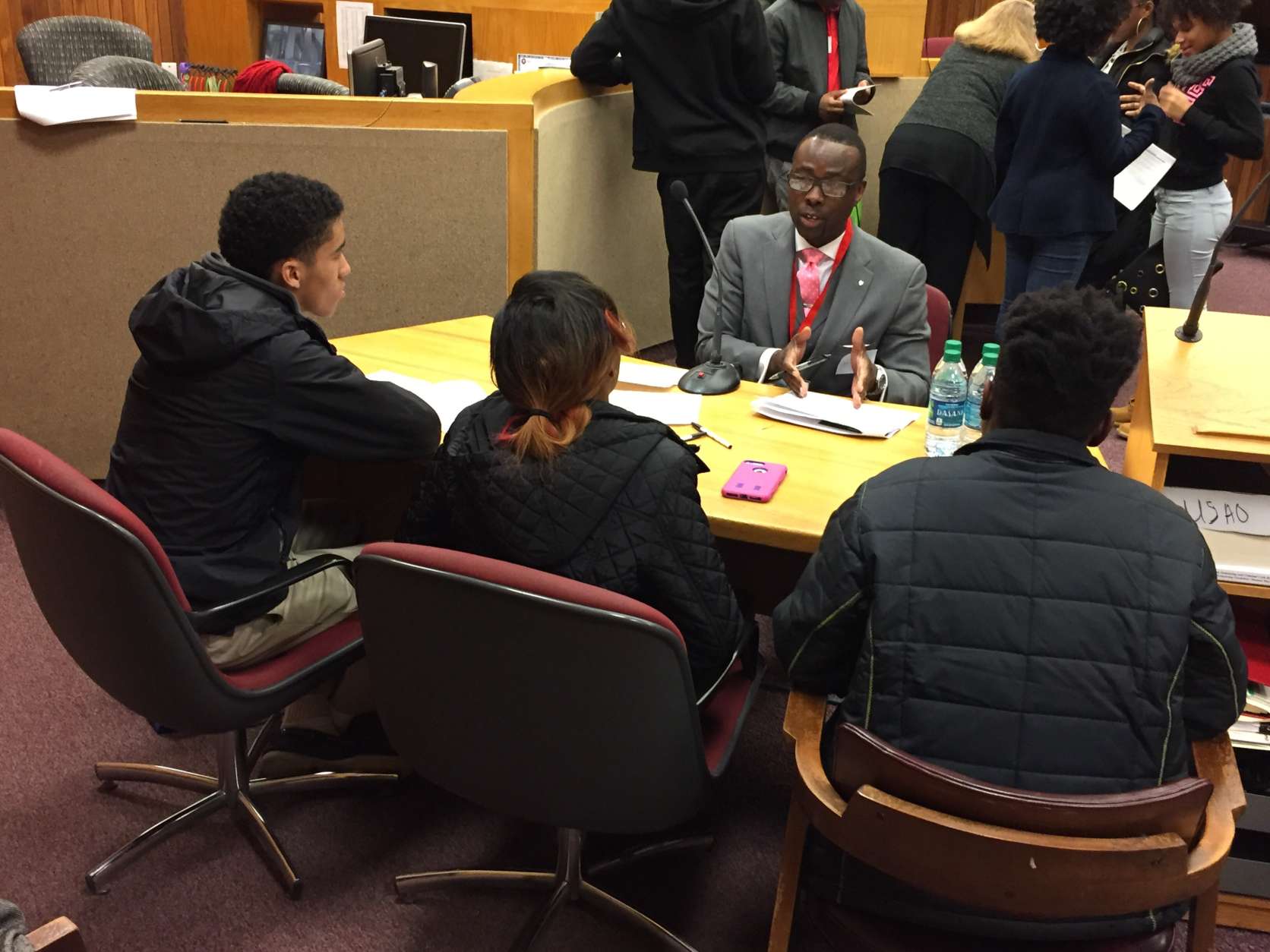  Students worked with lawyers to conduct mock trials at the DC Superior Court. (WTOP/John Domen) 