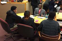  Students worked with lawyers to conduct mock trials at the DC Superior Court. (WTOP/John Domen) 