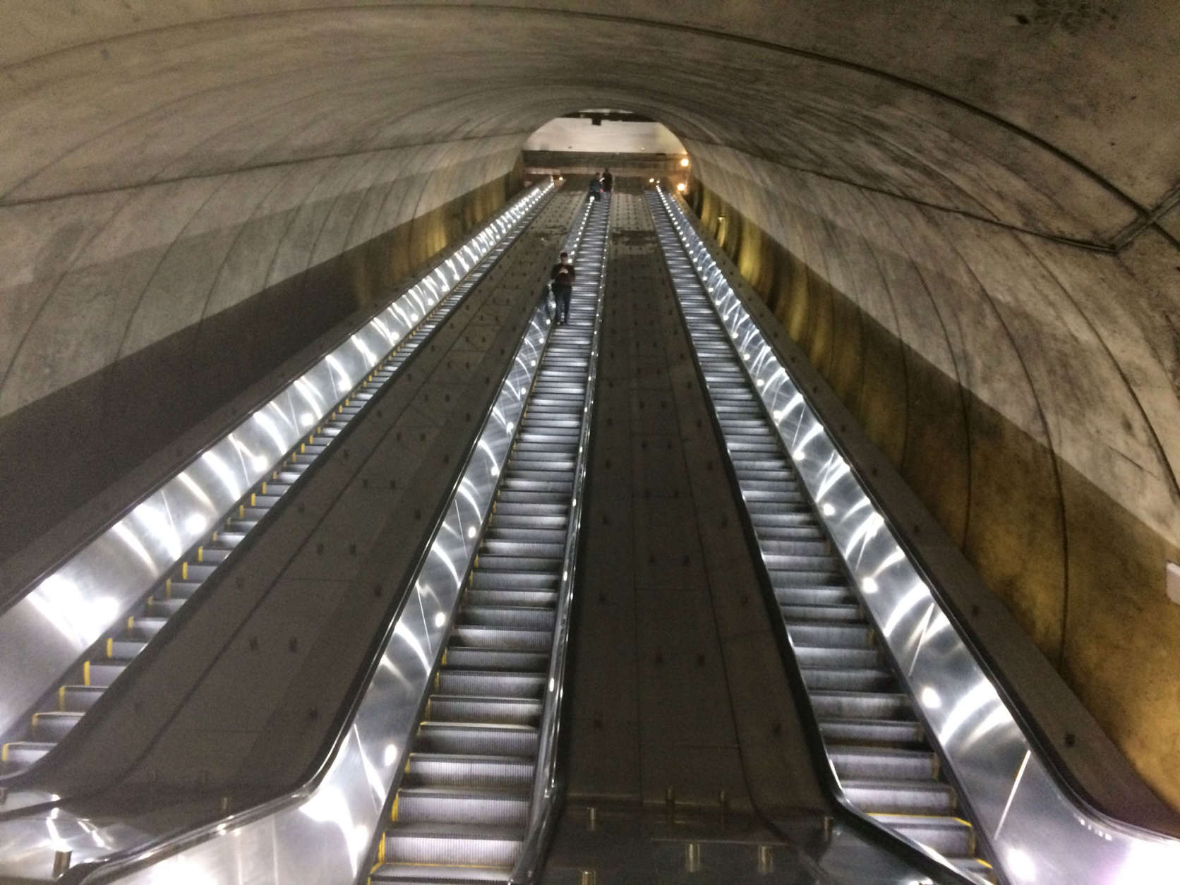 The view from the bottom of the new escalator at Bethesda. (WTOP/Dick Uliano)