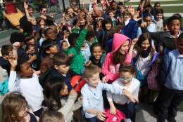 Students from Ross Elementary School in Northwest, D.C. at the ceremony where the school received a PHIT America GO! Grant. (Courtesy of Shari Gordon) 