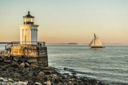 famous South Portland Bug Light in Maine, USA