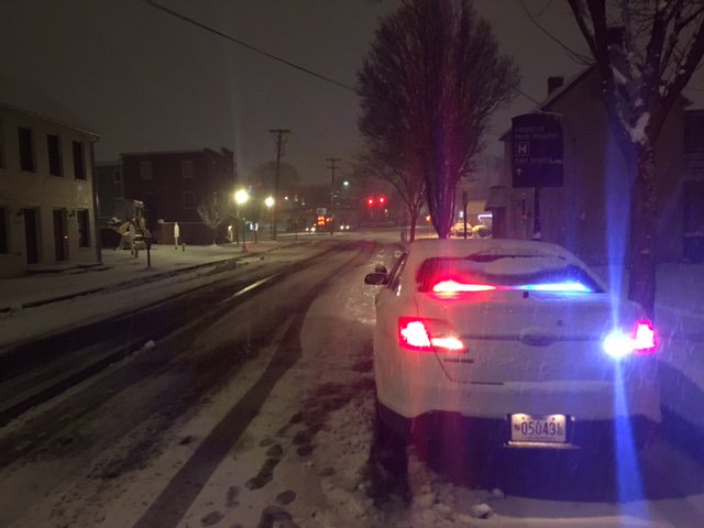 Downtown Frederick Tuesday morning. (Courtesy Frederick PD)